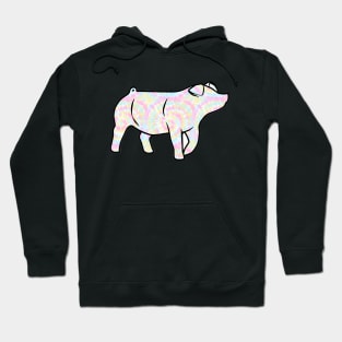 Rainbow Tie Dye Pig Silhouette 1 - NOT FOR RESALE WITHOUT PERMISSION Hoodie